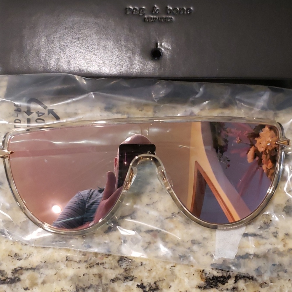Rag & Bone 99MM Tinted Wrap Sunglasses - Picture 6 of 7